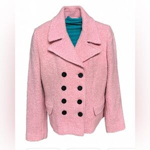 Marvin Richard's Pink Mid Length Wool Jacket Coat Made in Dominican Republic SzL